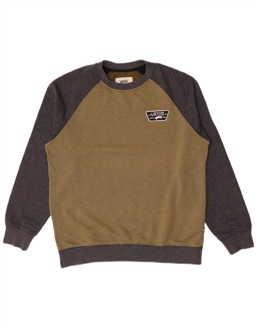 Felpa da uomo Vans, maglione grande, cotone color block color kaki