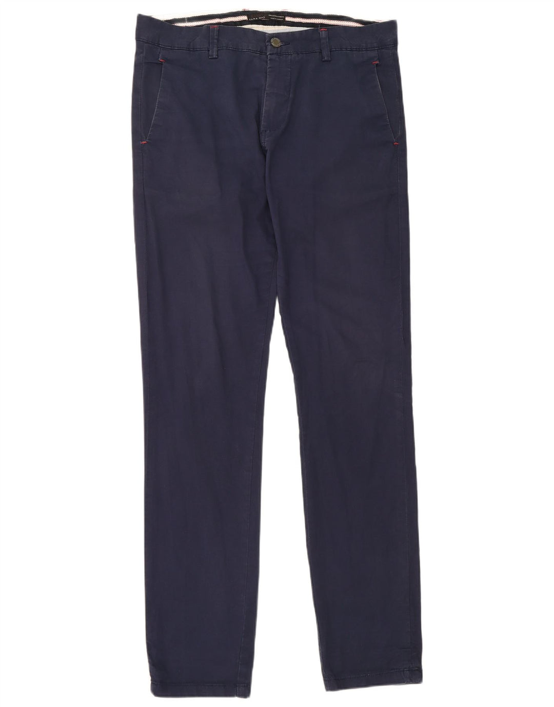 Pantaloni chino slim da uomo Zara EU 40 medio W31 L34 blu navy