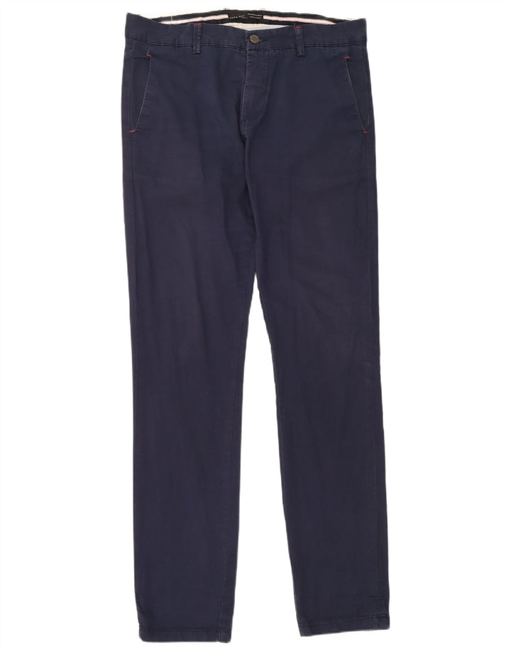 Pantaloni chino slim da uomo Zara EU 40 medio W31 L34 blu navy