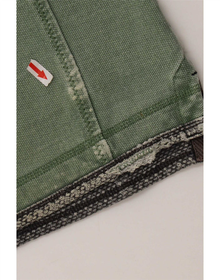 Felpa da uomo con collo con zip Fat Face Maglione in cotone verde medio