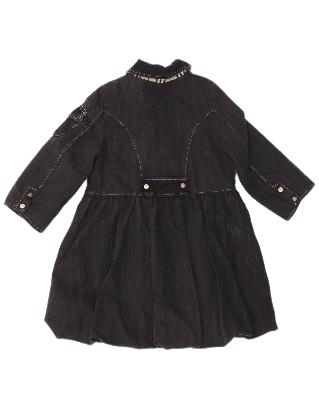 BURBERRY Cappotto Doppio Petto Bambina 2-3 Anni Cotone Gessato Nero