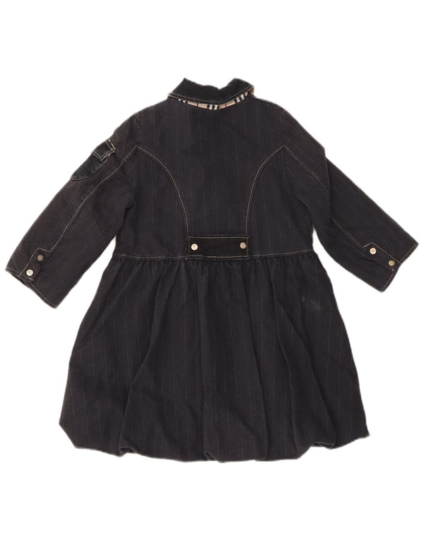 BURBERRY Cappotto Doppio Petto Bambina 2-3 Anni Cotone Gessato Nero