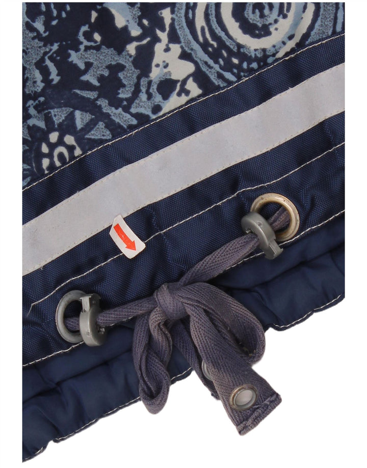 JINGLERS Mens Abstract Pattern Anorak Jacket UK 38 Medium Blue Nylon