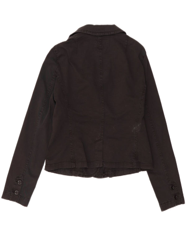 ARMANI JEANS Giacca Blazer Crop da Donna a 3 Bottoni IT 48 XL Cotone Nero