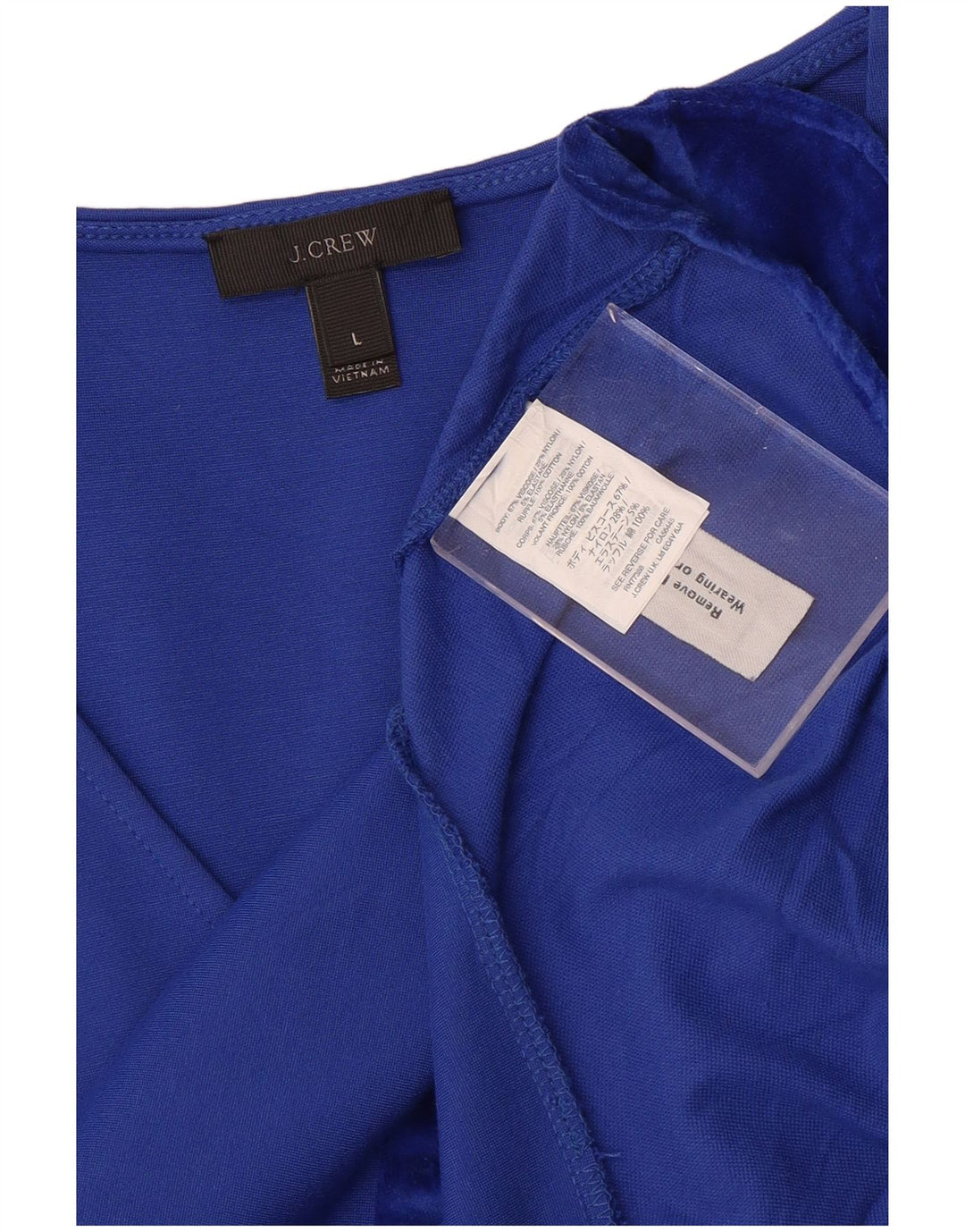 J. CREW Camicetta senza maniche da donna UK 14 Large Blu Viscosa