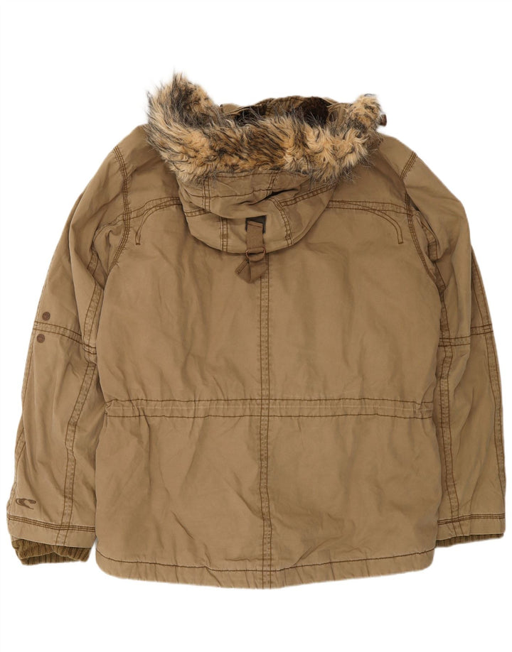 Giacca pratica da uomo con cappuccio O'Neill UK 40 grande cotone beige