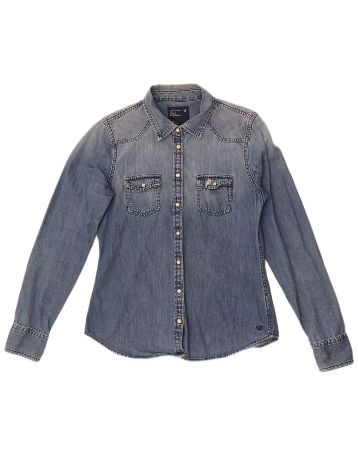 Camicia di jeans da donna American Eagle Outfitters UK 14 Blu medio