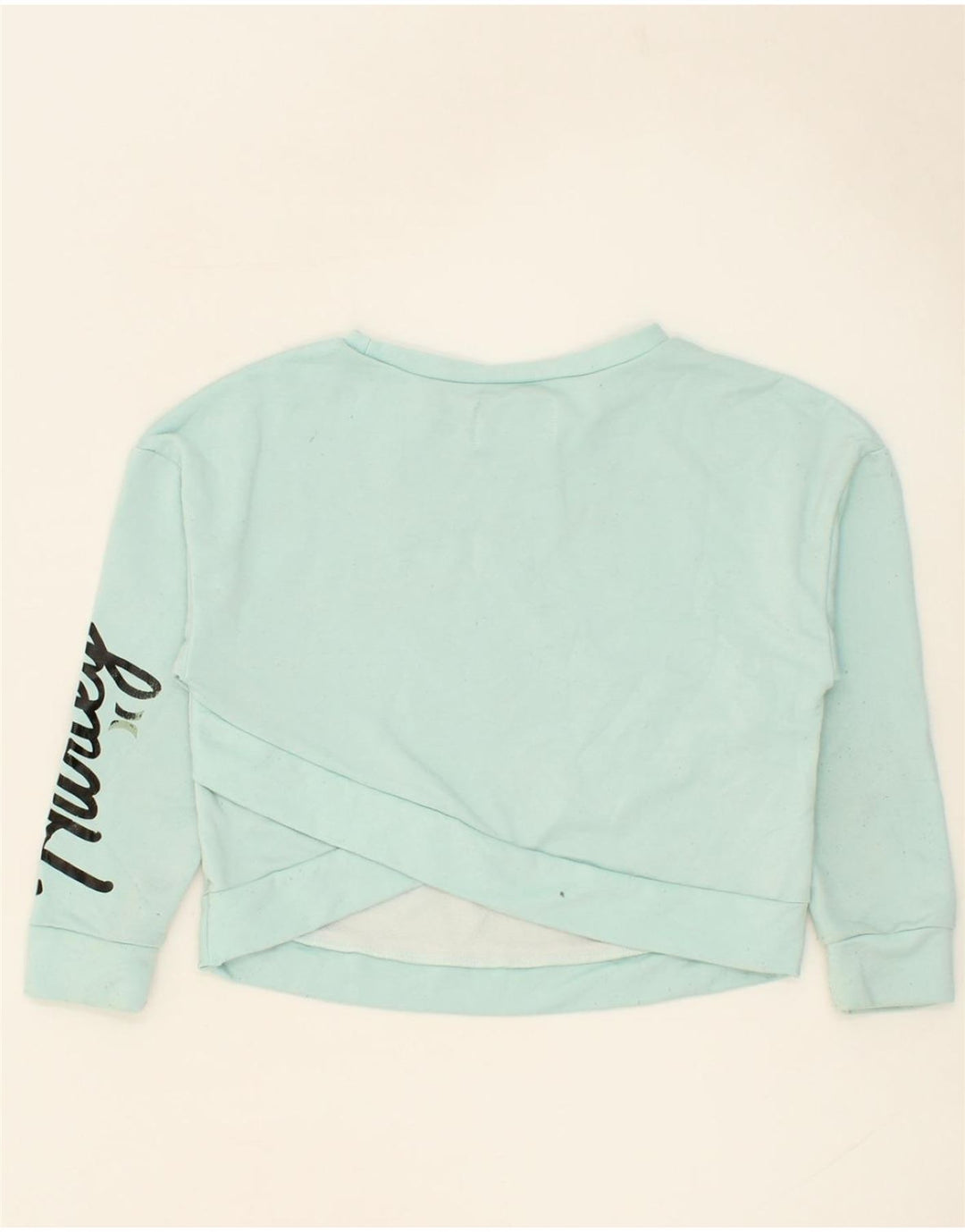 HURLEY Girls Graphic Sweatshirt Jumper 10-11 Years Medium  Blue Vintage Hurley and Second-Hand Hurley from Messina Hembry 