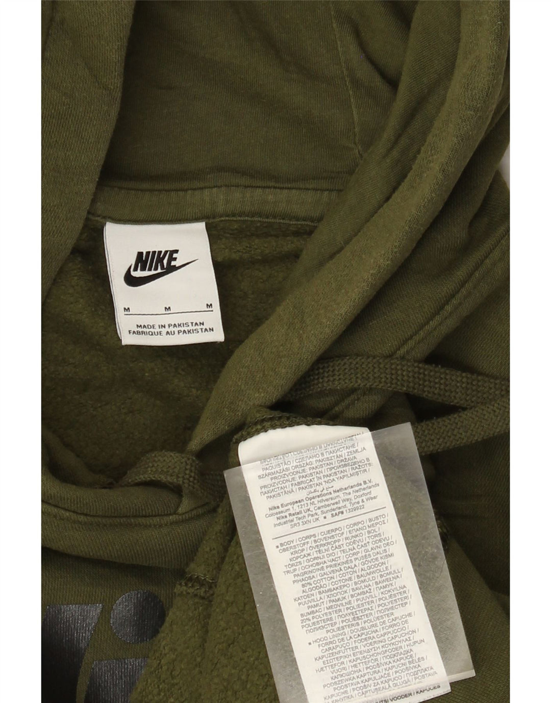 Felpa con cappuccio grafica Nike da uomo in cotone kaki medio