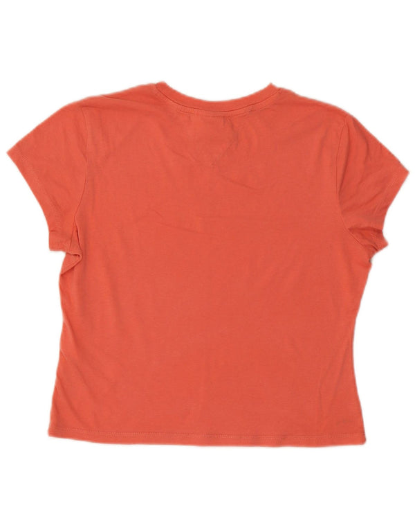 T-shirt grafica corta da donna Tommy Hilfiger Top UK 14 grande cotone rosa