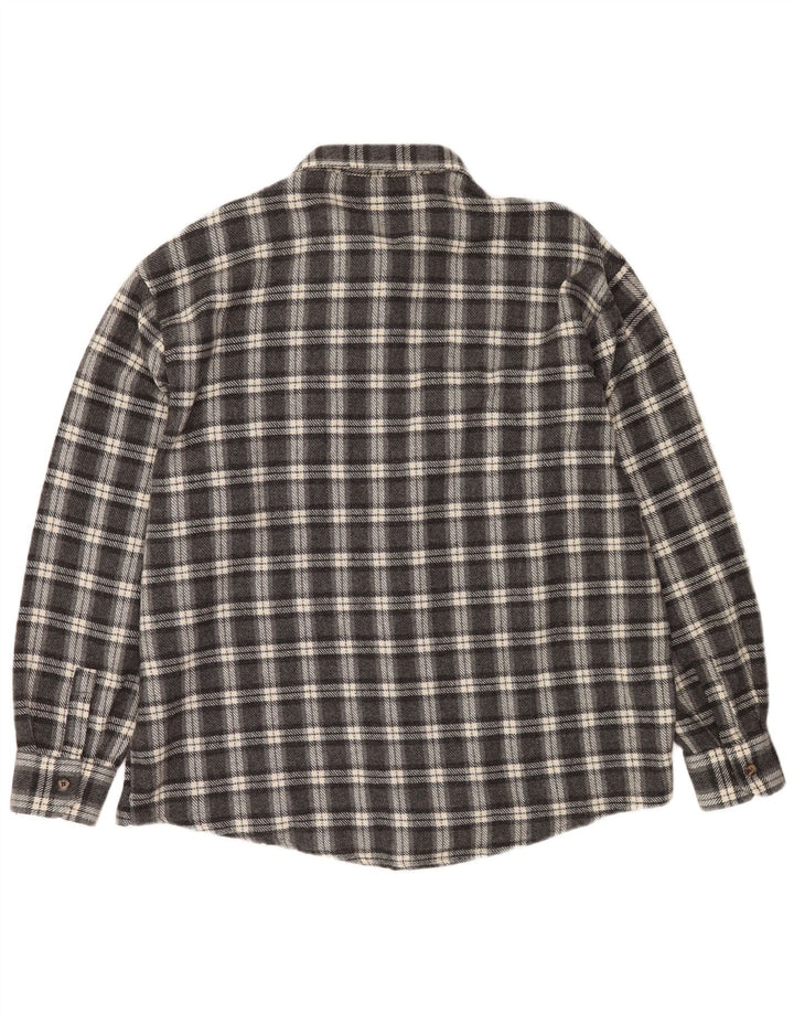 Camicia in flanella da uomo del progetto europeo 2XL lana a quadri grigia