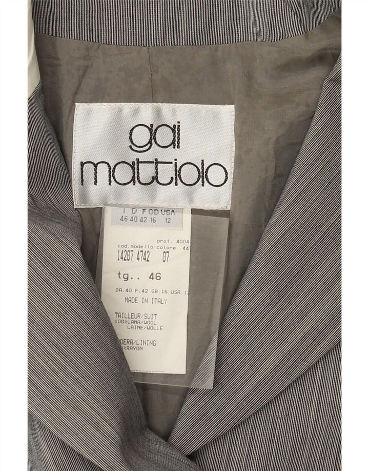 Gai Mattiolo Giacca Blazer da Donna a 4 Bottoni UK 16 Large Grigio Colorblock