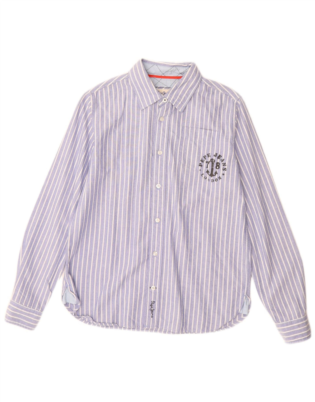 PEPE Jeans Camicia Bambino 13-14 Anni Cotone Rigato Blu