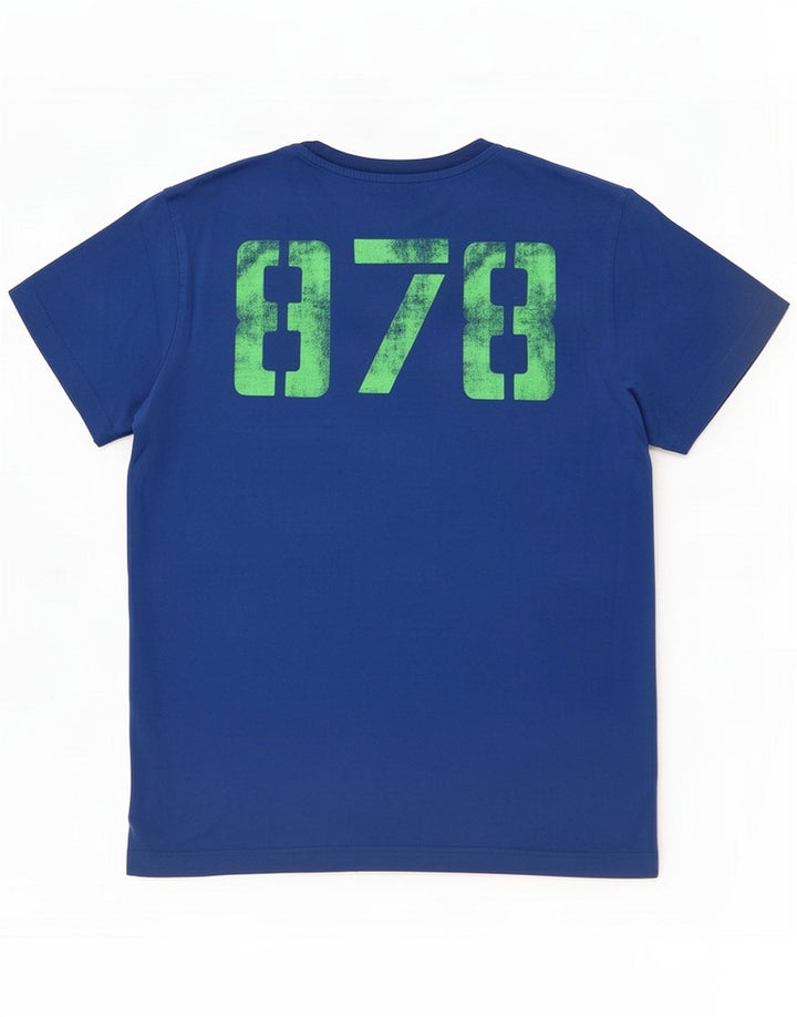 T-shirt grafica da uomo Diesel Top in cotone blu medio