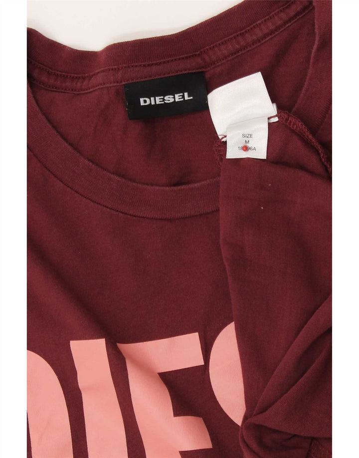 T-shirt grafica da uomo Diesel Top in cotone bordeaux medio