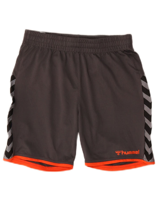 Pantaloncini sportivi grafici Hummel per ragazzi 13-14 anni Poliestere color block grigio