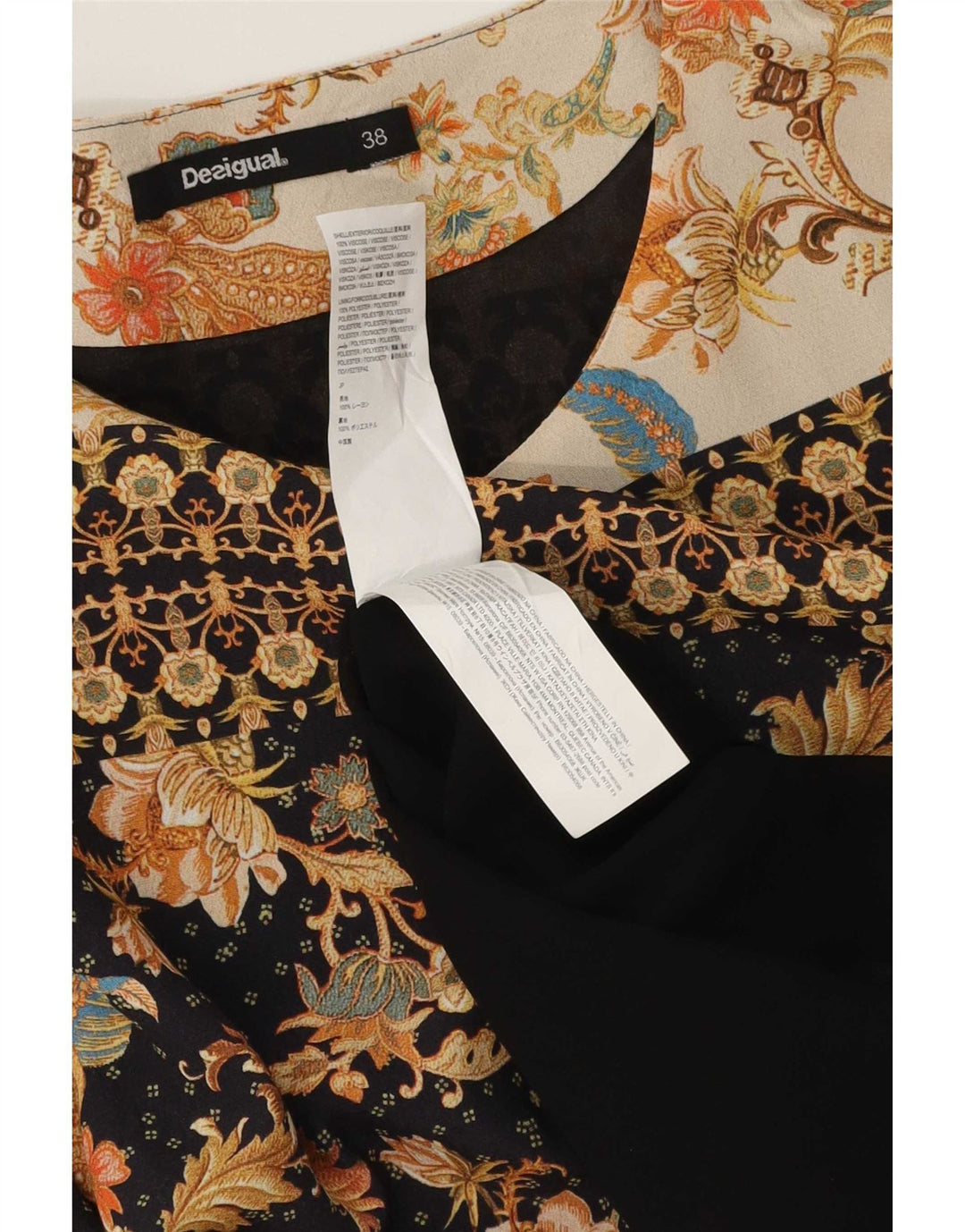 Abito tubino Desigual da donna con maniche a 3/4 EU 38 medio multicolore floreale