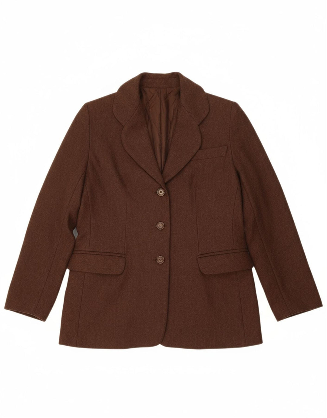 DANIEL HECHTER Womens 3 Button Blazer Jacket UK 14 Medium Brown