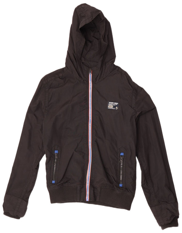 Giubbotto bomber con cappuccio da uomo Superdry UK 46 2XL nylon nero