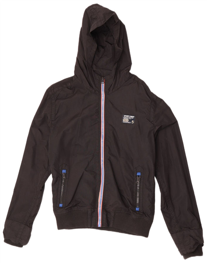 Giubbotto bomber con cappuccio da uomo Superdry UK 46 2XL nylon nero