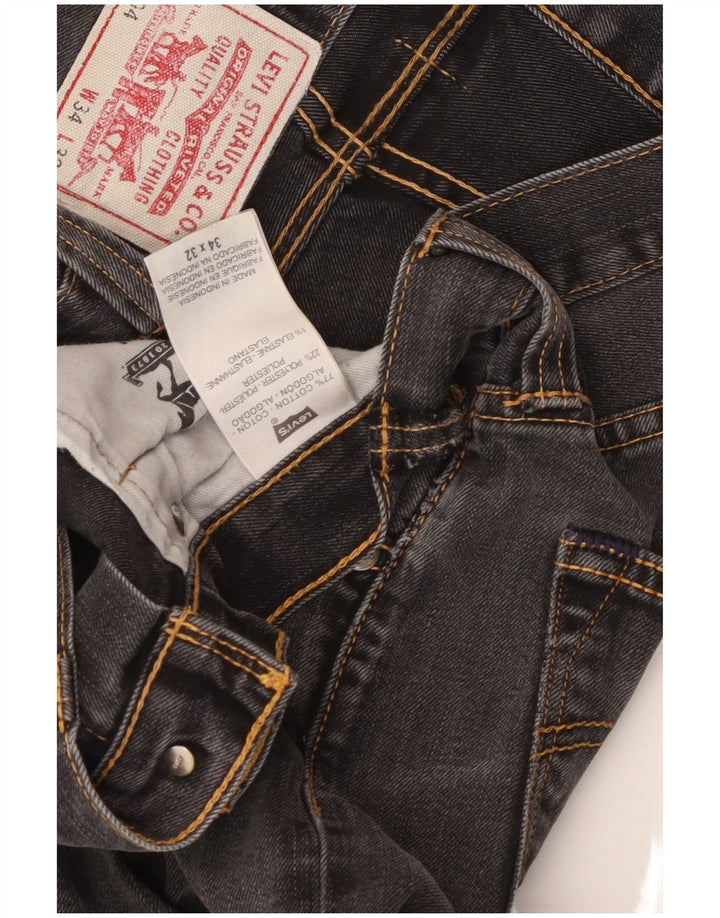 LEVI'S Jeans dritti da uomo 504 W34 L32 cotone nero