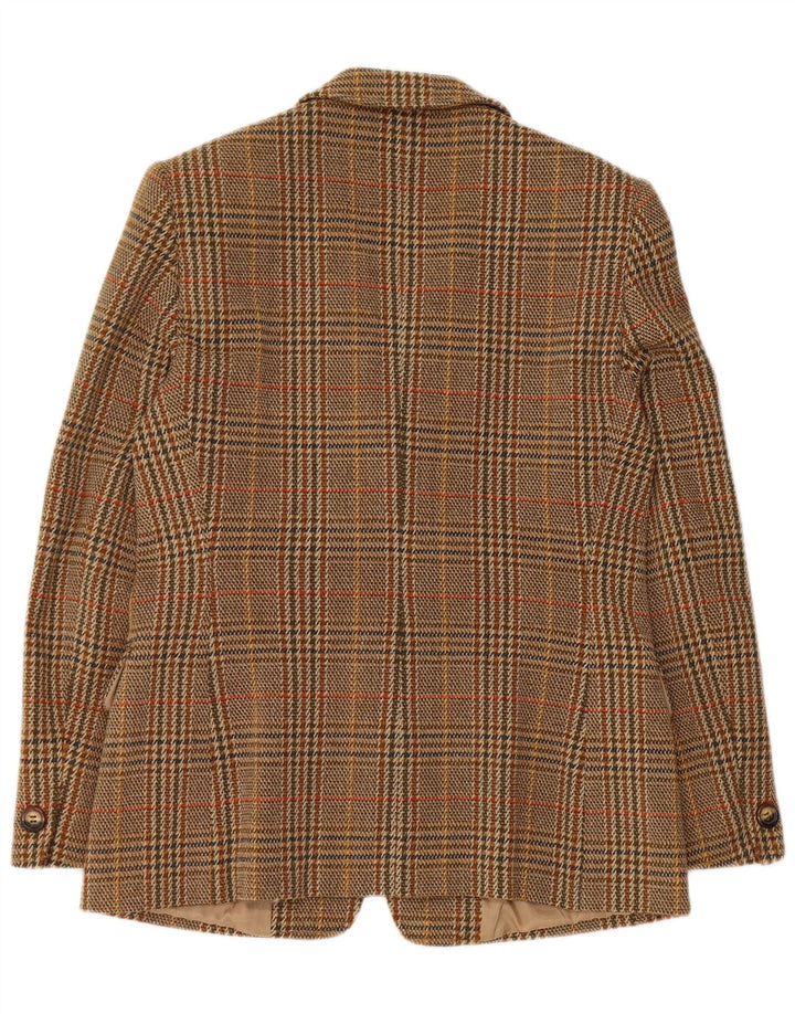 Giacca blazer a 2 bottoni da donna Marella UK 16 grande pied de poule marrone