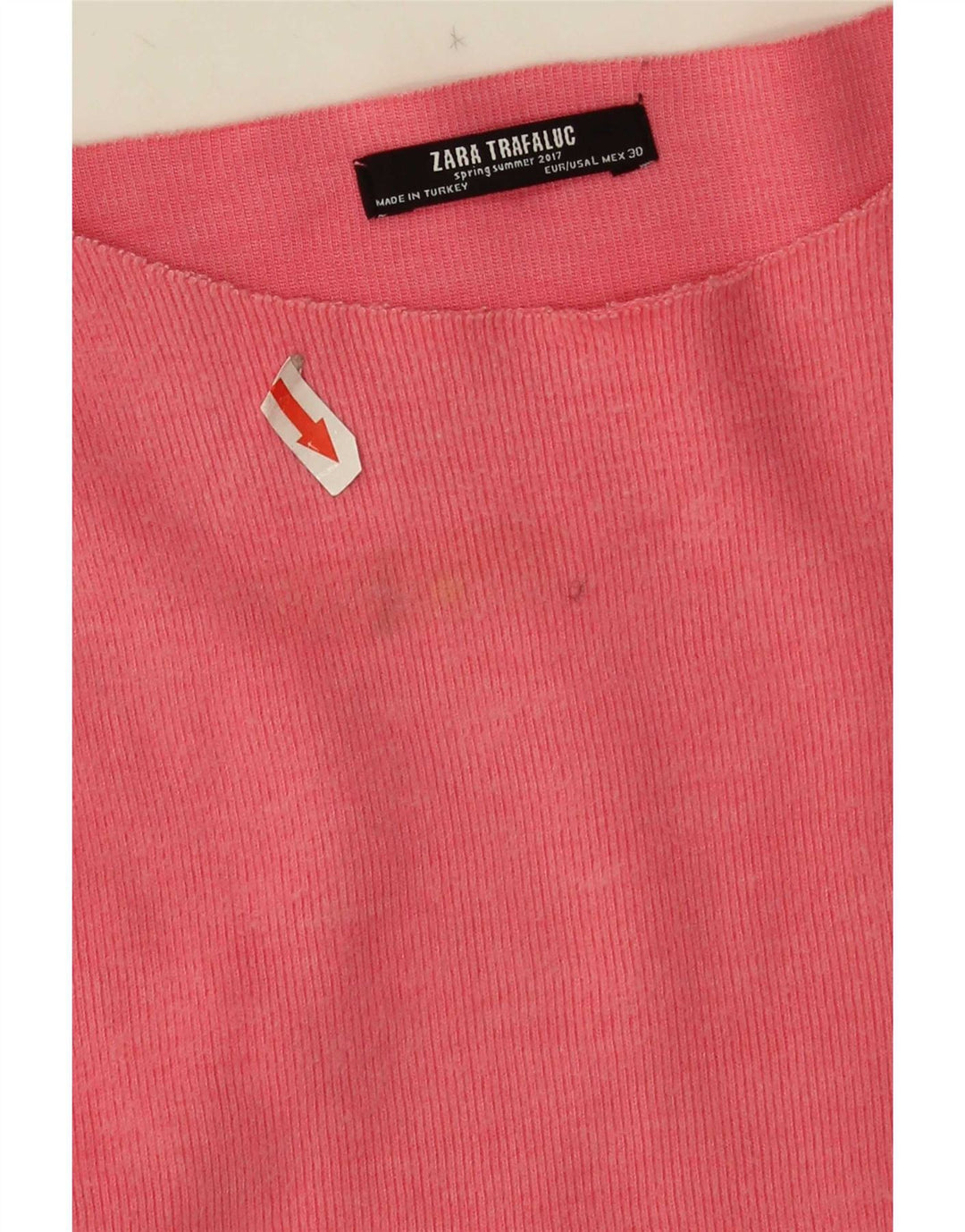 Top Zara da donna oversize a maniche lunghe UK 16 grande cotone rosa