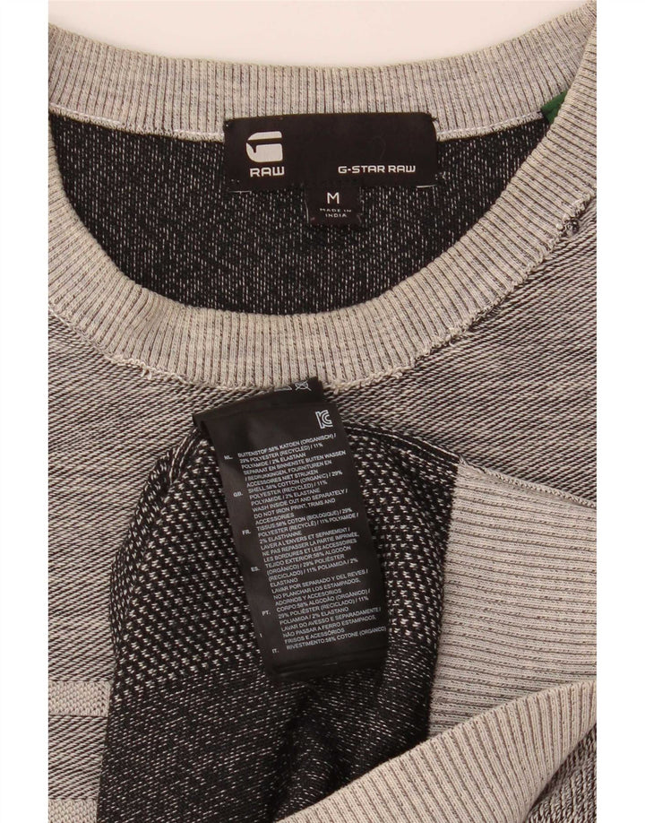 Felpa grafica da uomo G-Star Maglione in cotone chiazzato grigio medio