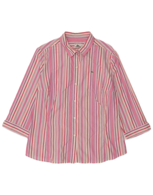 Camicia da donna con maniche a 3/4 Lacoste taglia 46 XL in cotone a righe multicolore