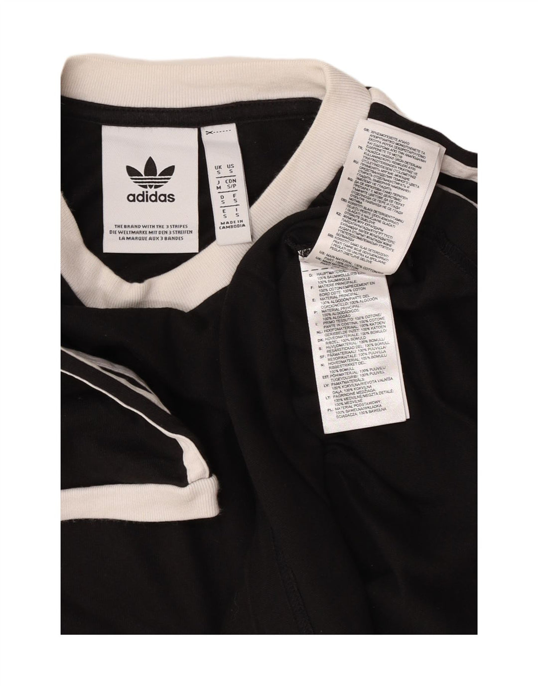 T-shirt Adidas da uomo Top Small in cotone nero