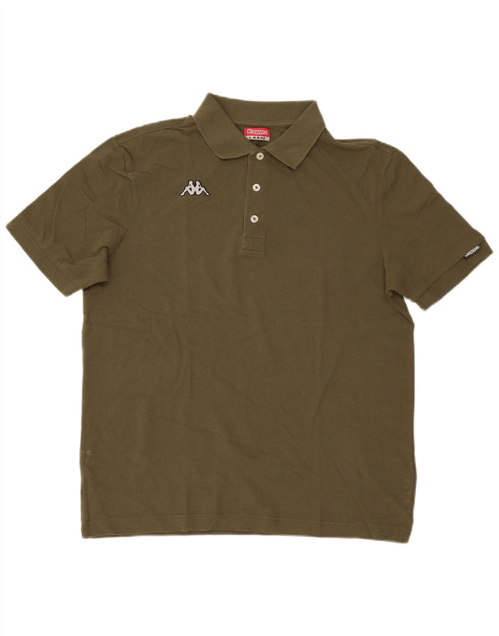 Polo Kappa da uomo grande in cotone kaki