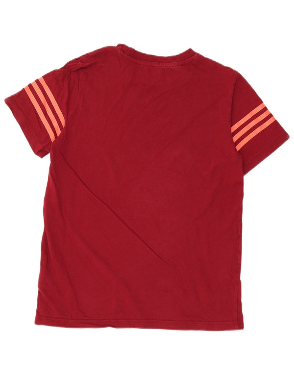 ADIDAS Boys Graphic T-Shirt Top 11-12 Years Maroon Cotton