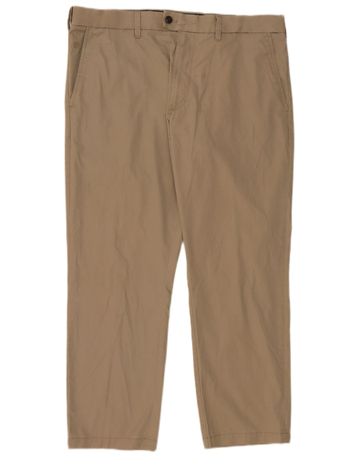 Pantaloni da abito dritti da uomo Marks & Spencer W38 L29 in cotone beige