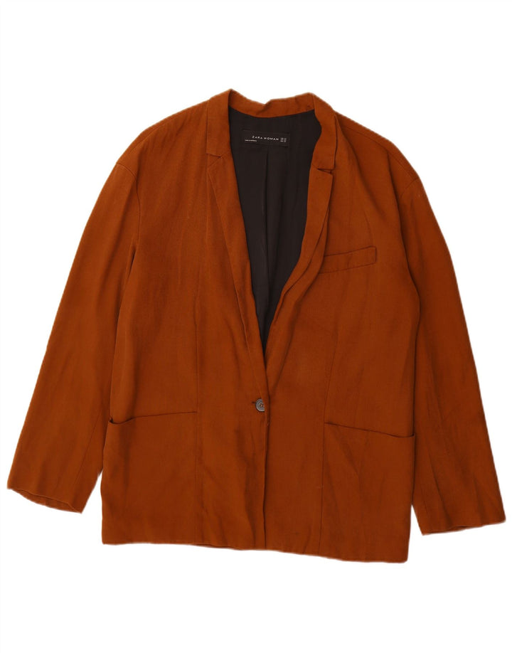 Giacca blazer oversize a 1 bottone da donna Zara UK 6 XS Marrone
