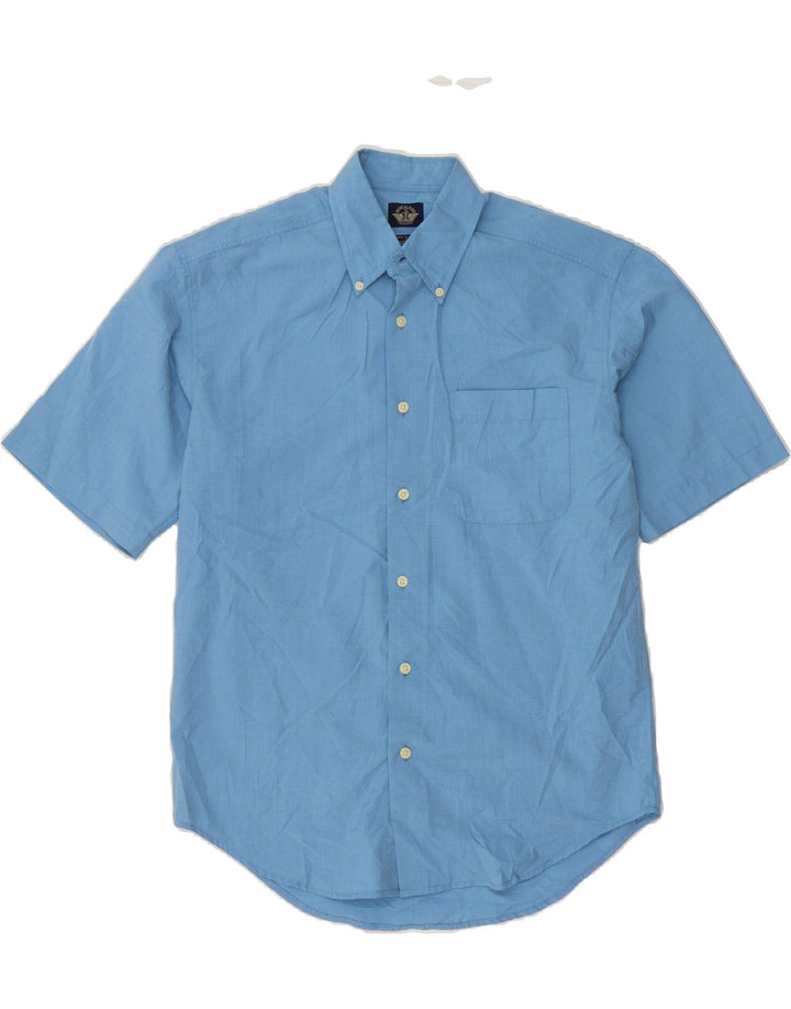 DOCKERS Mens Short Sleeve Shirt Small Blue Check Polyester Vintage Dockers and Second-Hand Dockers from Messina Hembry 