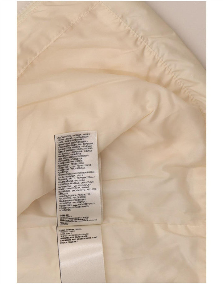 Gilet imbottito da donna Puma UK 10 piccolo in poliestere bianco sporco