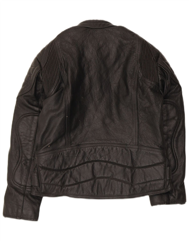 Giacca da corsa in pelle da donna SKINTAN UK 10 piccola in pelle nera