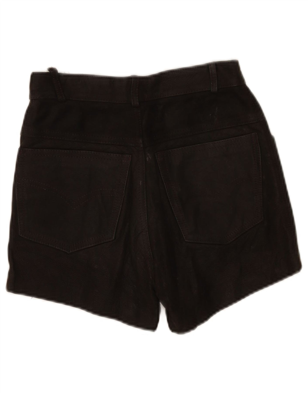 Pantaloncini vintage in pelle da donna W24 XS neri