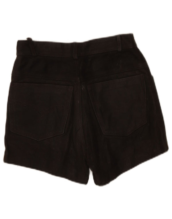 Pantaloncini vintage in pelle da donna W24 XS neri