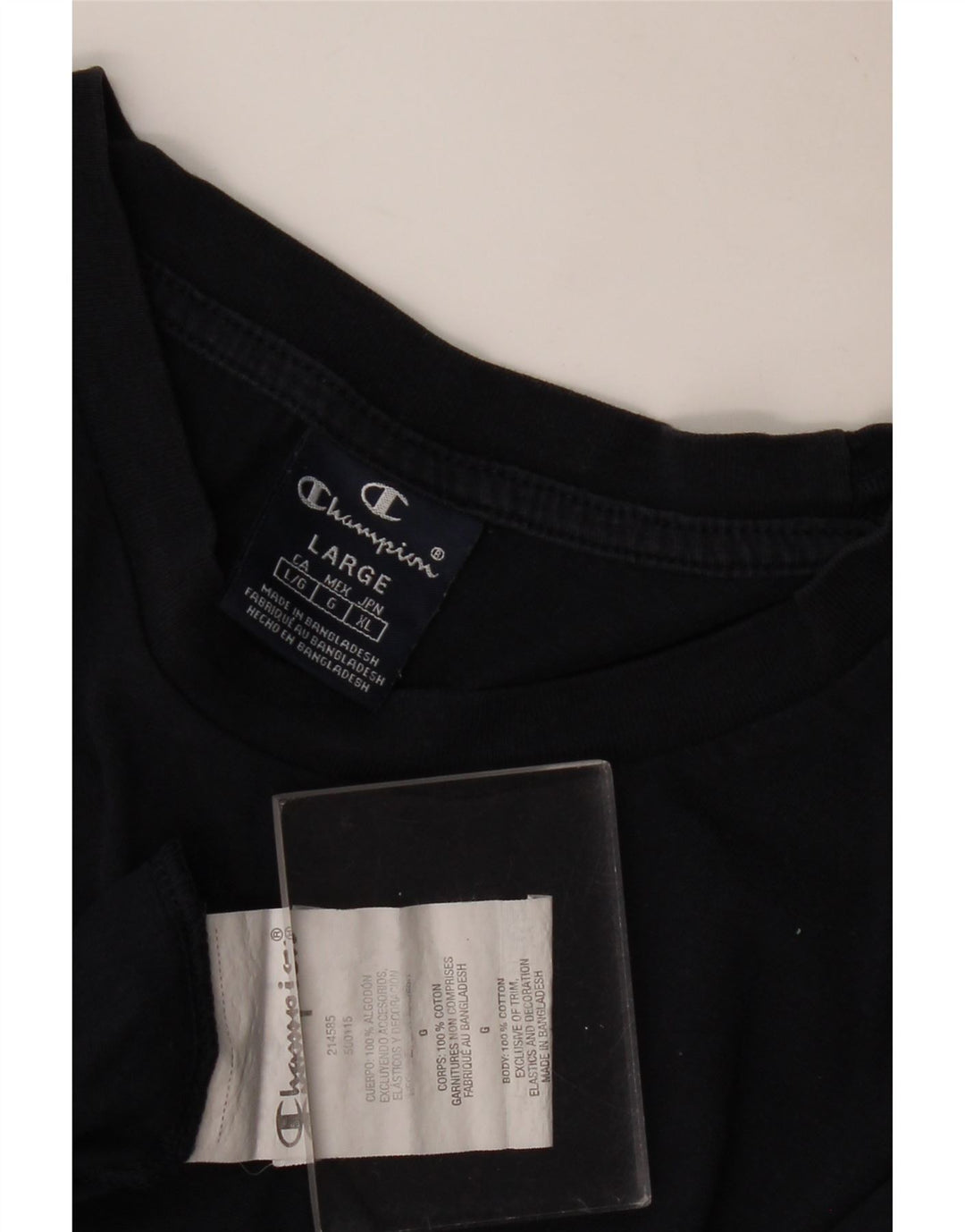 T-shirt grafica da uomo CHAMPION Top grande in cotone blu navy