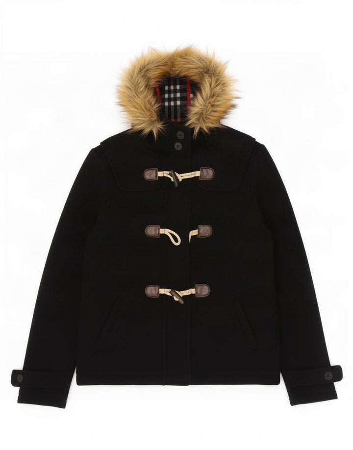 Montgomery con cappuccio da donna Fat Face UK 10 Small Lana blu navy