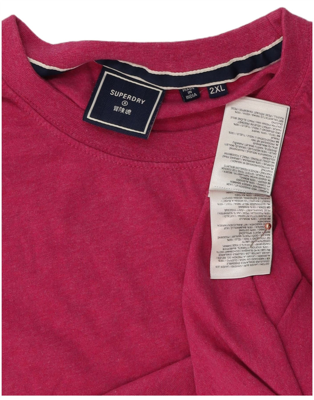 T-shirt da uomo SUPERDRY Top 2XL cotone rosa