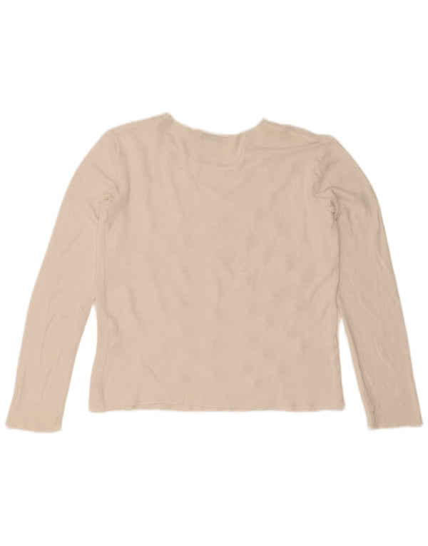 Maglione Zara da donna con scollo a barca UK 10 piccolo in viscosa bianca