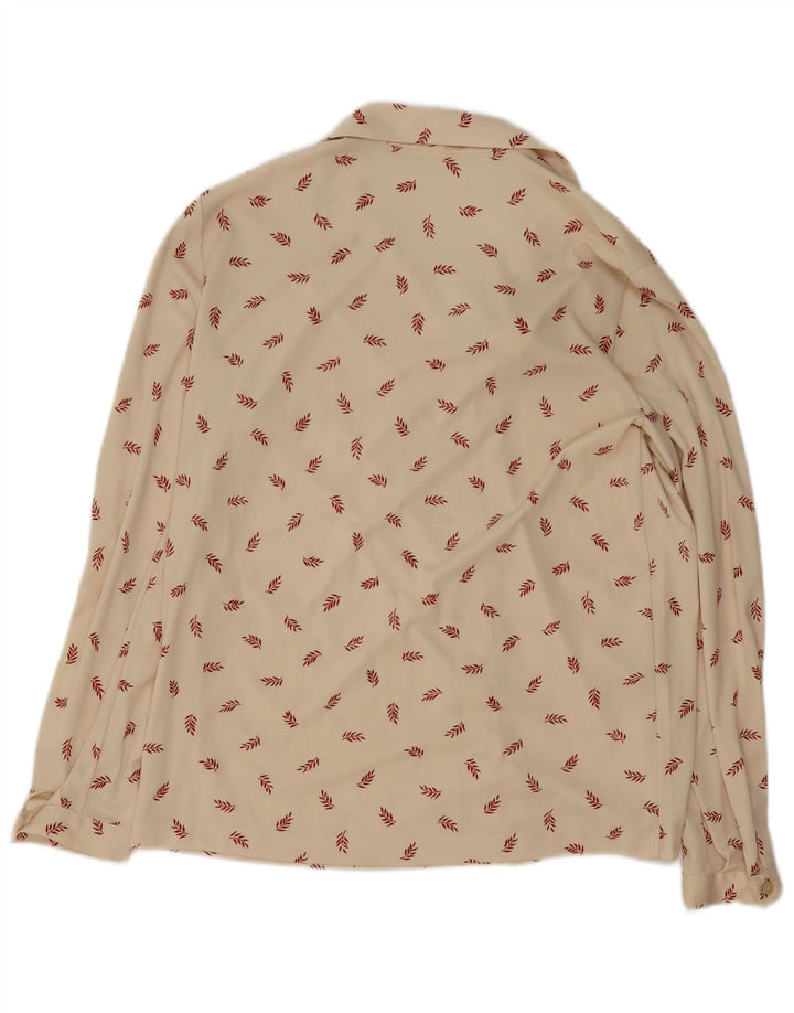 Camicia vintage da donna UK 16 grande floreale beige