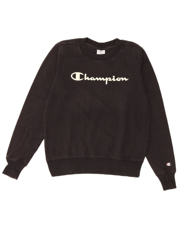 Felpa grafica da donna Champion Jumper UK 10 Small Black Cotton