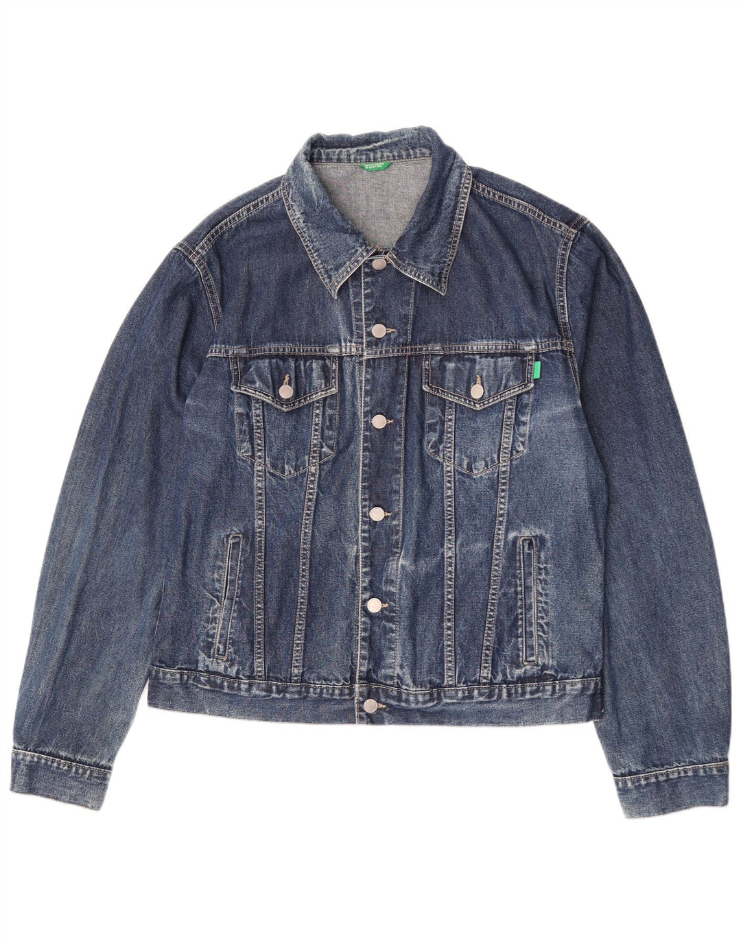 Giacca in denim da uomo Benetton UK 42 XL cotone blu