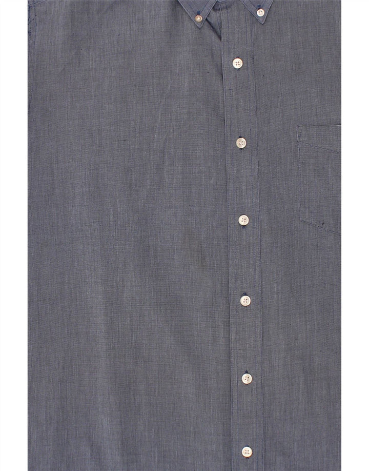 CHAPS Mens Shirt Large Navy Blue Cotton Vintage Chaps and Second-Hand Chaps from Messina Hembry 