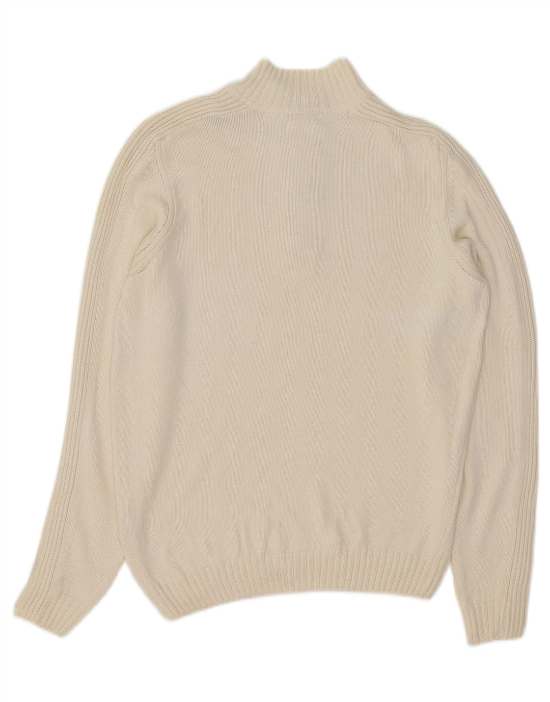 MASSIMO DUTTI Mens Button Neck Jumper Sweater EU 38 Small White Cotton