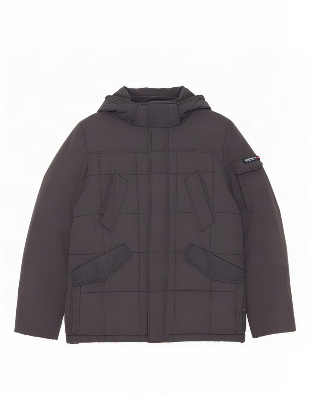 Giacca imbottita con cappuccio da uomo Woolrich UK 40 Large in nylon blu navy
