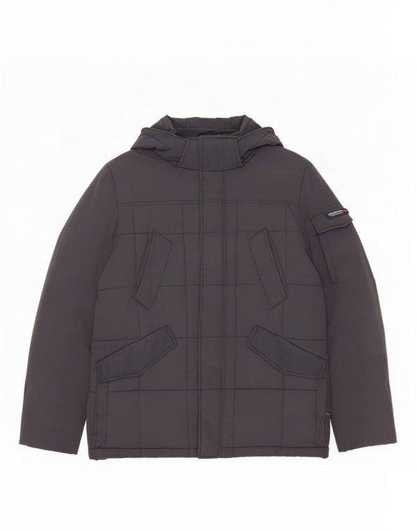 Giacca imbottita con cappuccio da uomo Woolrich UK 40 Large in nylon blu navy